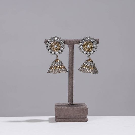 Antique Finish Oxidised German Silver Jhumki Earrings