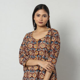 Buy Kalamkari Block Printing Cotton Long Kurta For Women