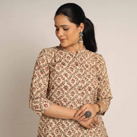 Pedana Kalamkari Block Printed Cotton Kurta with Palazzo Set