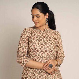 Buy Pedana Kalamkari Block Printed Cotton Kurta with Palazzo Set Online at iTokri.com