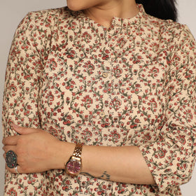 Buy Pedana Kalamkari Block Printed Cotton Kurta with Palazzo Set Online at iTokri.com