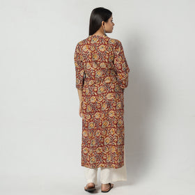 Buy Kalamkari Block Printed Cotton Long Kurta For Women