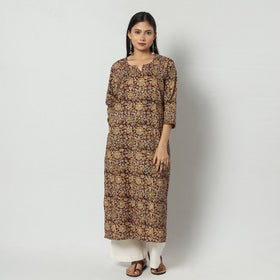 Buy Kalamkari Block Printing Cotton Long Kurta For Women