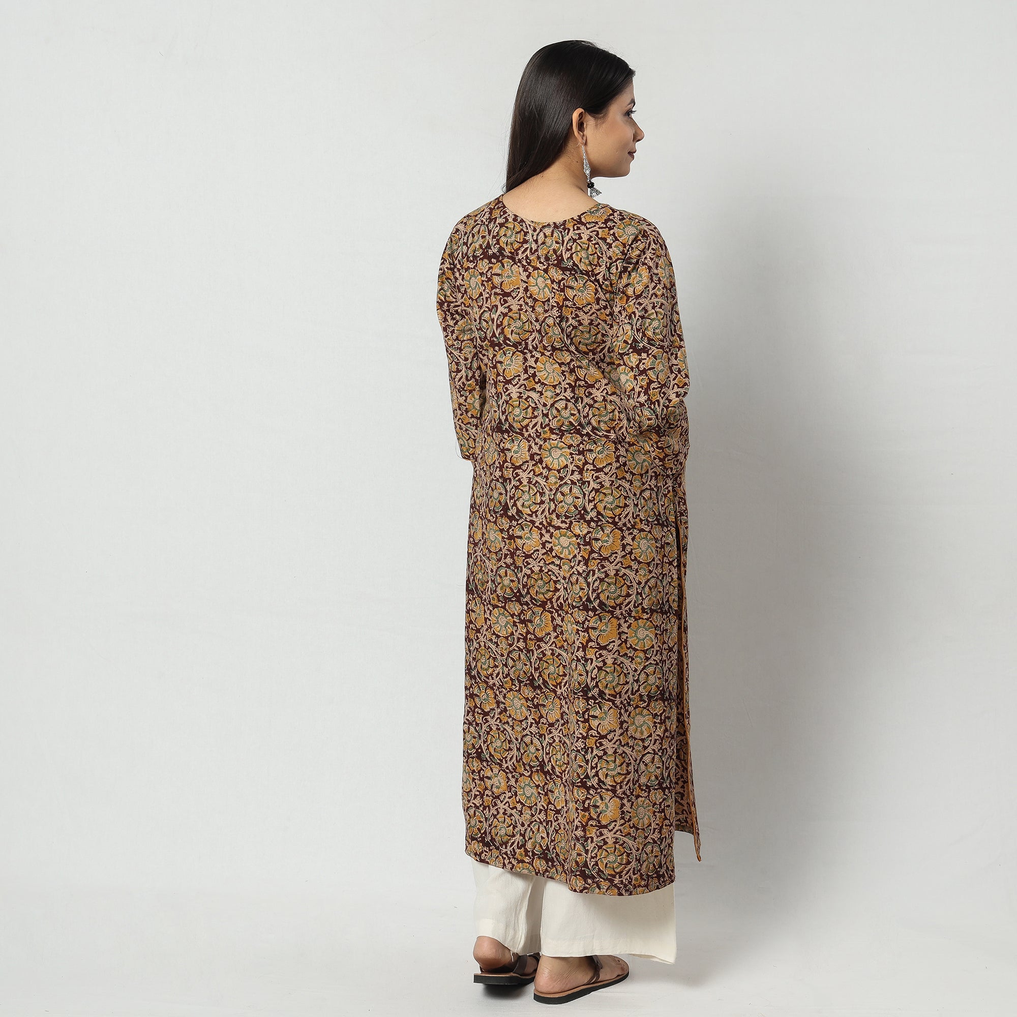 Buy Kalamkari Block Printing Cotton Long Kurta For Women