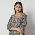 Kalamkari Block Print Cotton Long Straight Kurta For Women