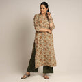  Pedana Kalamkari Block Printed Cotton Kurta with Palazzo Set 