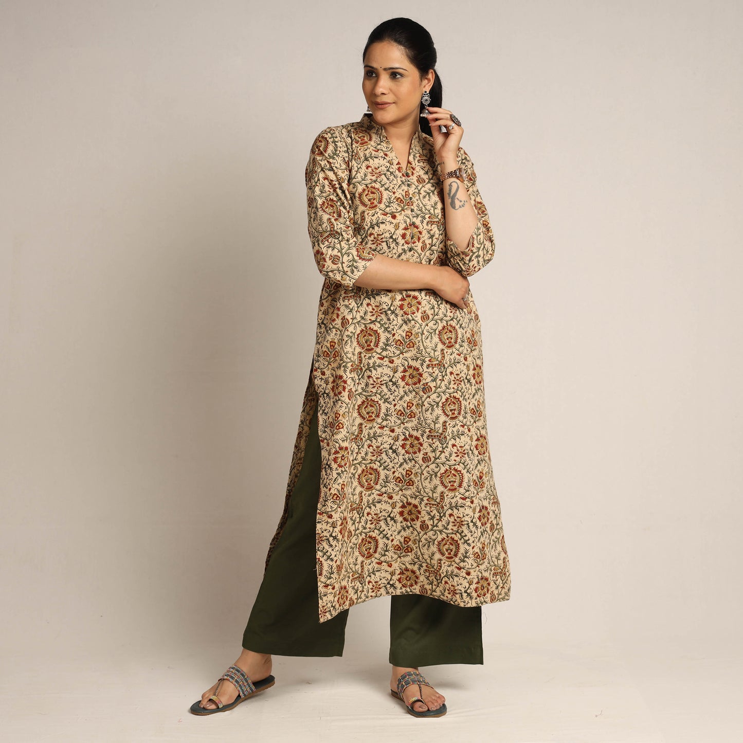 kalamkari kurta set 