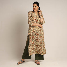  Pedana Kalamkari Block Printed Cotton Kurta with Palazzo Set 