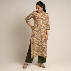  Pedana Kalamkari Block Printed Cotton Kurta with Palazzo Set 