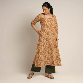  Pedana Kalamkari Block Printed Cotton Kurta with Palazzo Set Online at iTokri.com