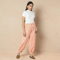 Peach  - Flex Cotton Plain Elasticated Pant