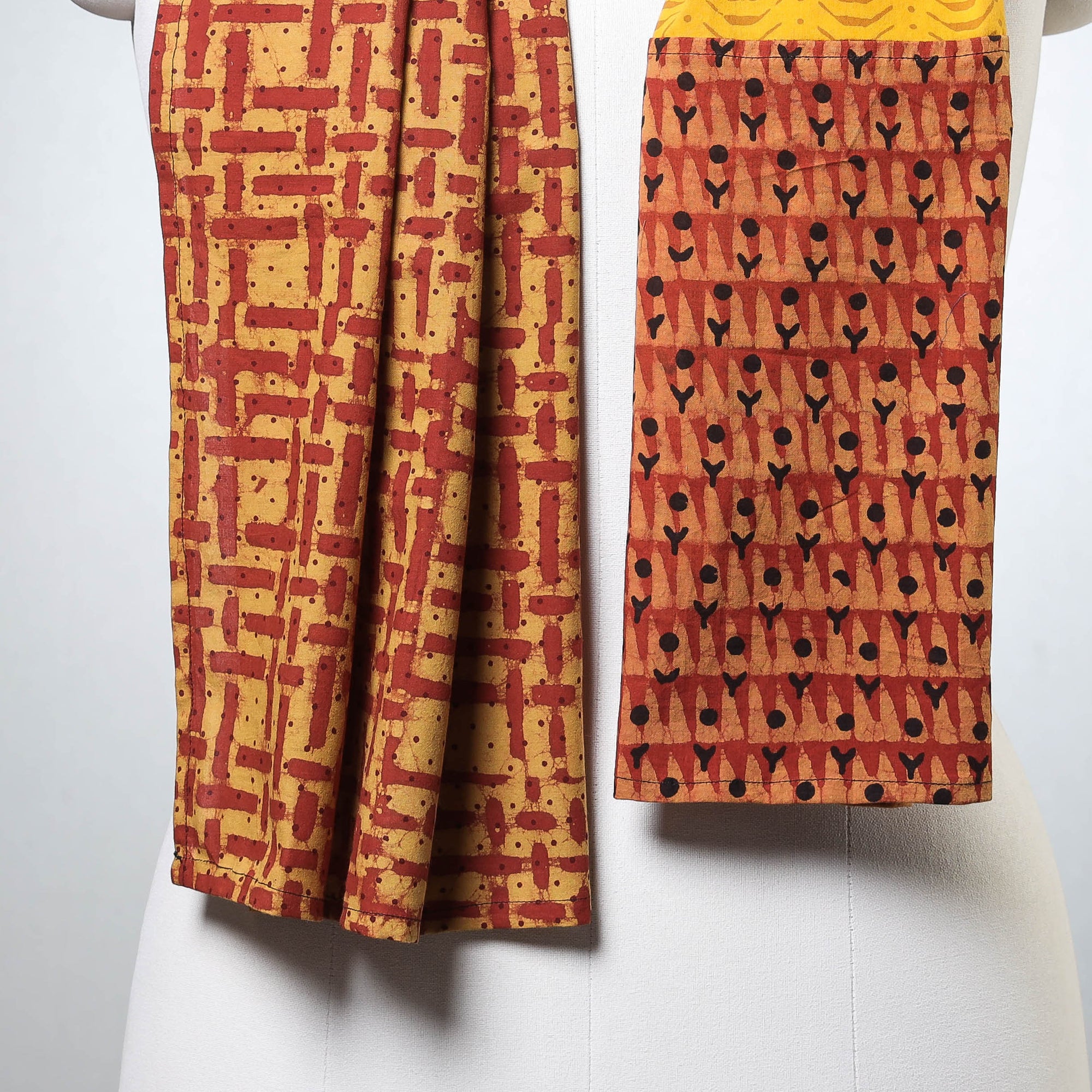 Akola Block Printed Patchwork Cotton Stole