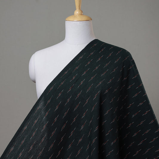 Noir Black Pochampally Ikat Weave Pure Cotton Fabric