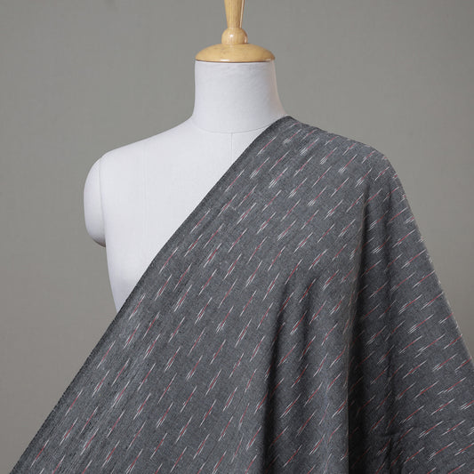 Grey - Pochampally Ikat Weave Pure Cotton Fabric
