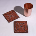  Khavda Pottery Terracotta Hand-painted Square Coasters (set of 2) Online at l iTokri.com 