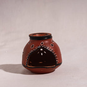  Khavda Pottery Terracotta Hand-painted Diffuser Tea Light Holder 