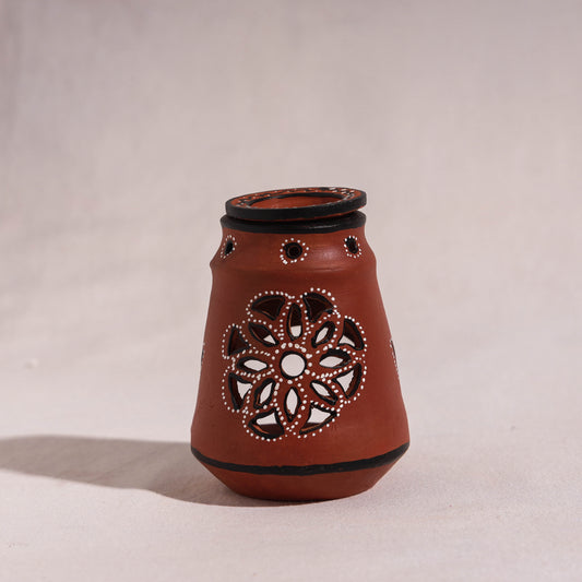 Khavda Pottery Terracotta Hand-painted Diffuser Tea Light Holder