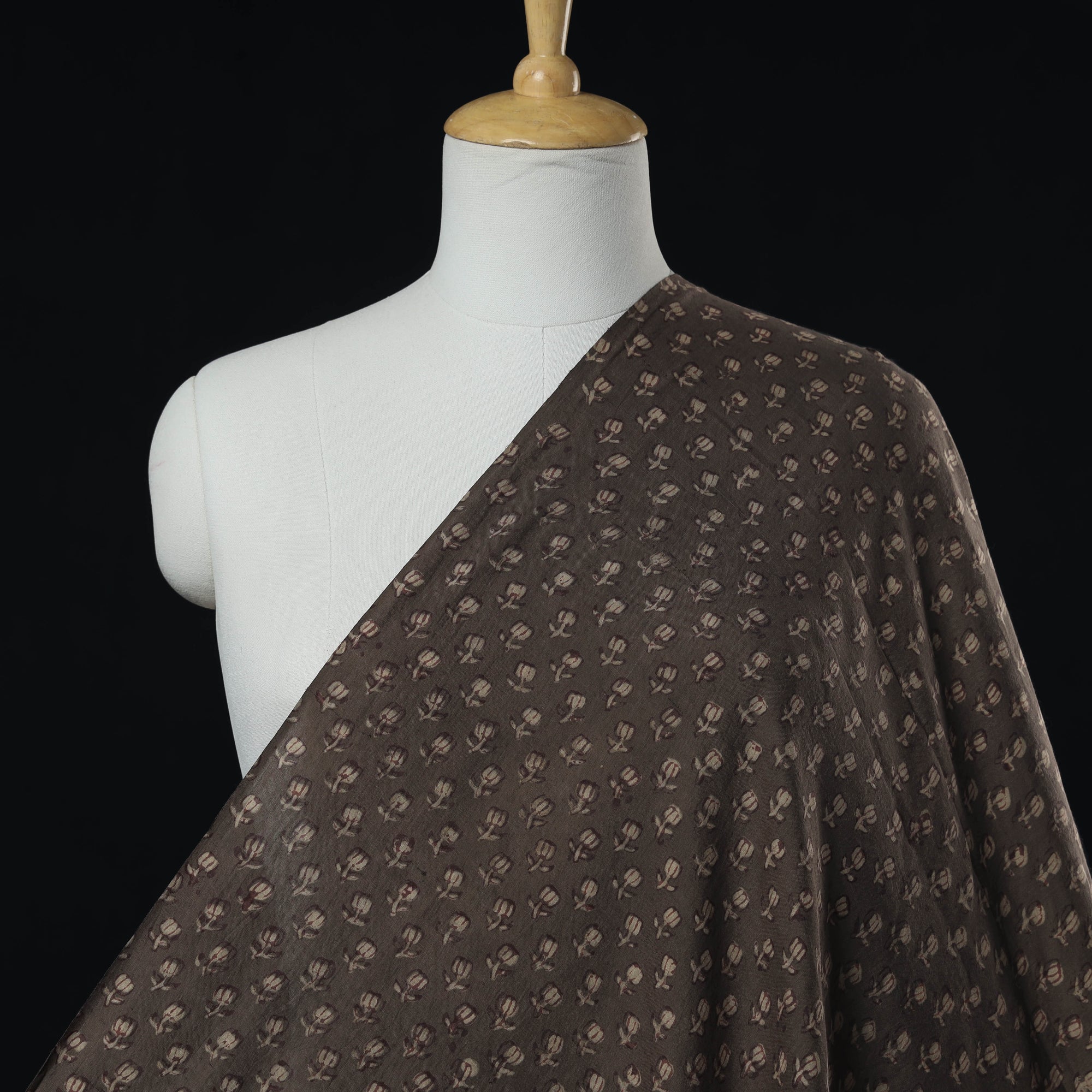 Buy Mulberry Silk Cotton Akola Hand Block Printed Handloom Fabric Online at iTokri.com