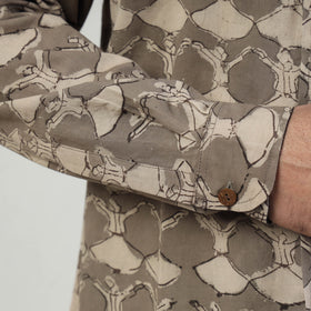 Bindaas Block Art Printed Cotton Men Full Sleeve Shirt