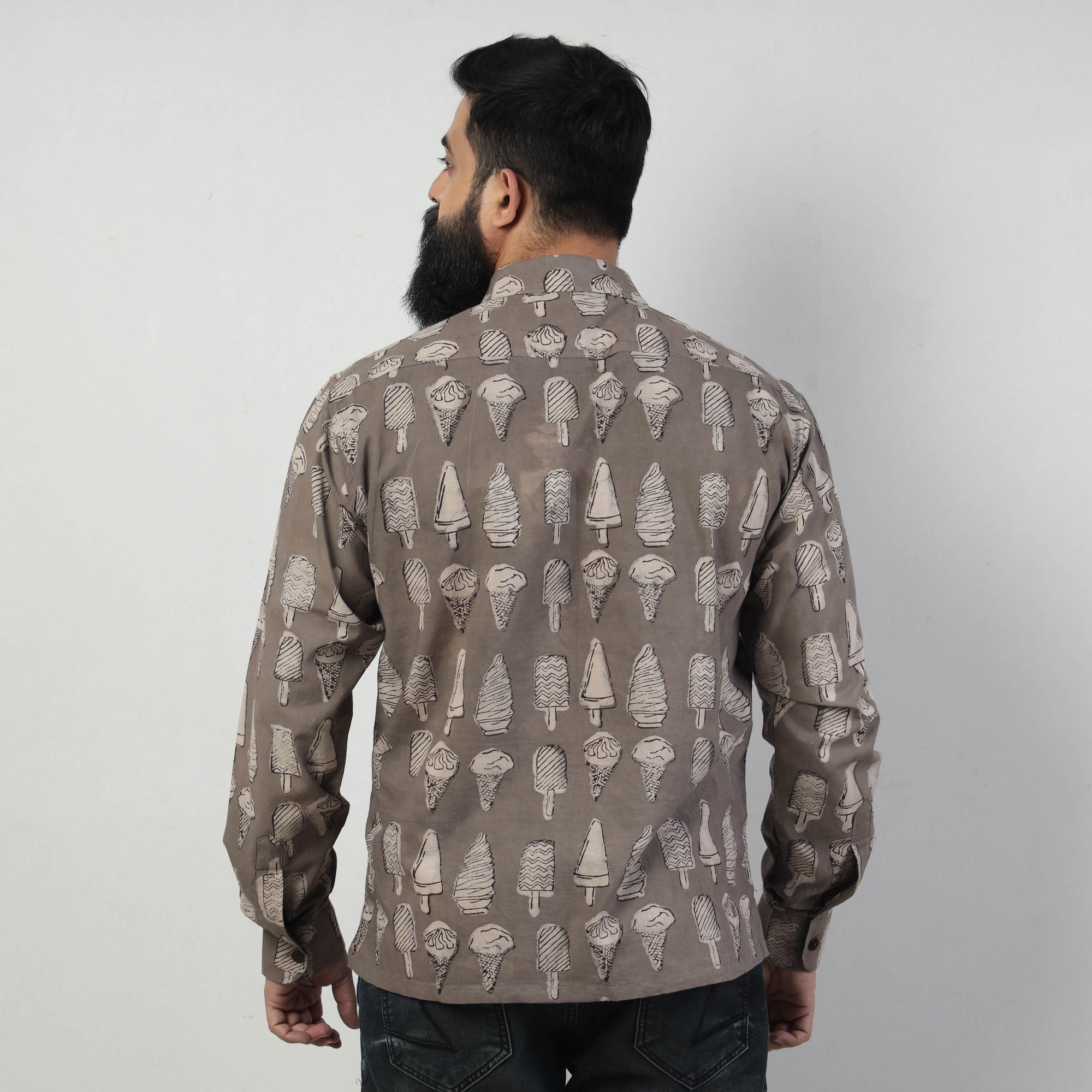 Bindaas Block Art Printed Cotton Men Full Sleeve Shirt
