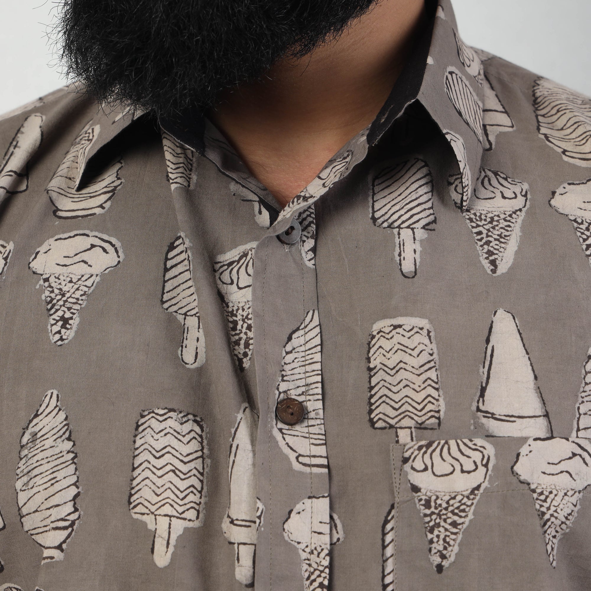 Bindaas Block Art Printed Cotton Men Full Sleeve Shirt