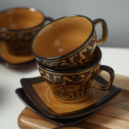 Ceramic Cups Saucers Set