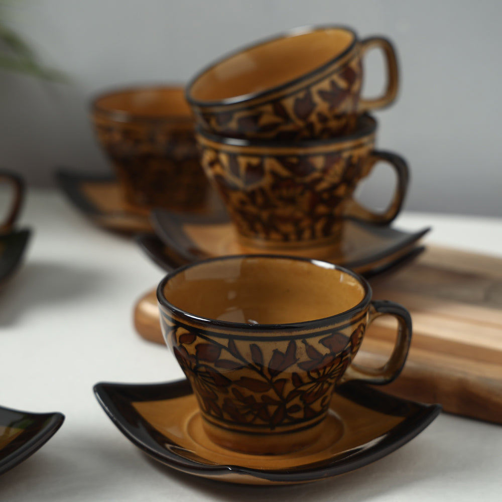 Ceramic Cups Saucers Set