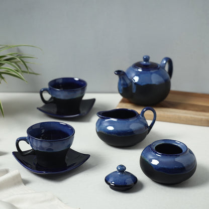 Hand Glazed Ceramic 7 Piece Tea Set