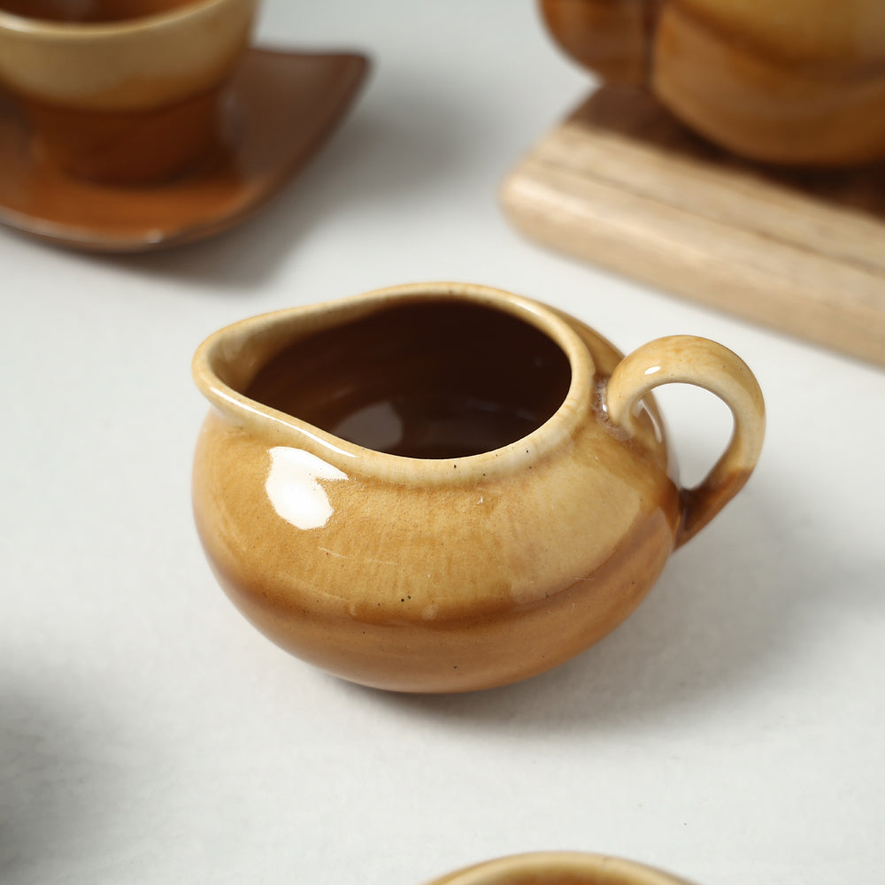  Hand Glazed Ceramic 7 Piece Tea Set 