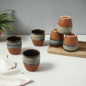  Ceramic Dual Tone Brown Kullad (Set of 6) 