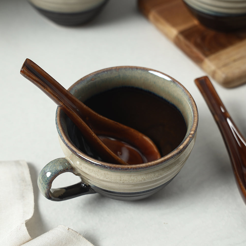 Ceramic Cups with Spoon