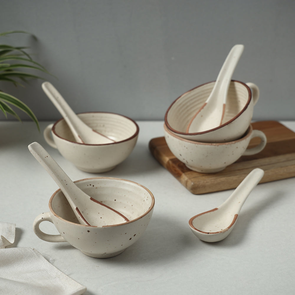 Ceramic Cups with Spoon 