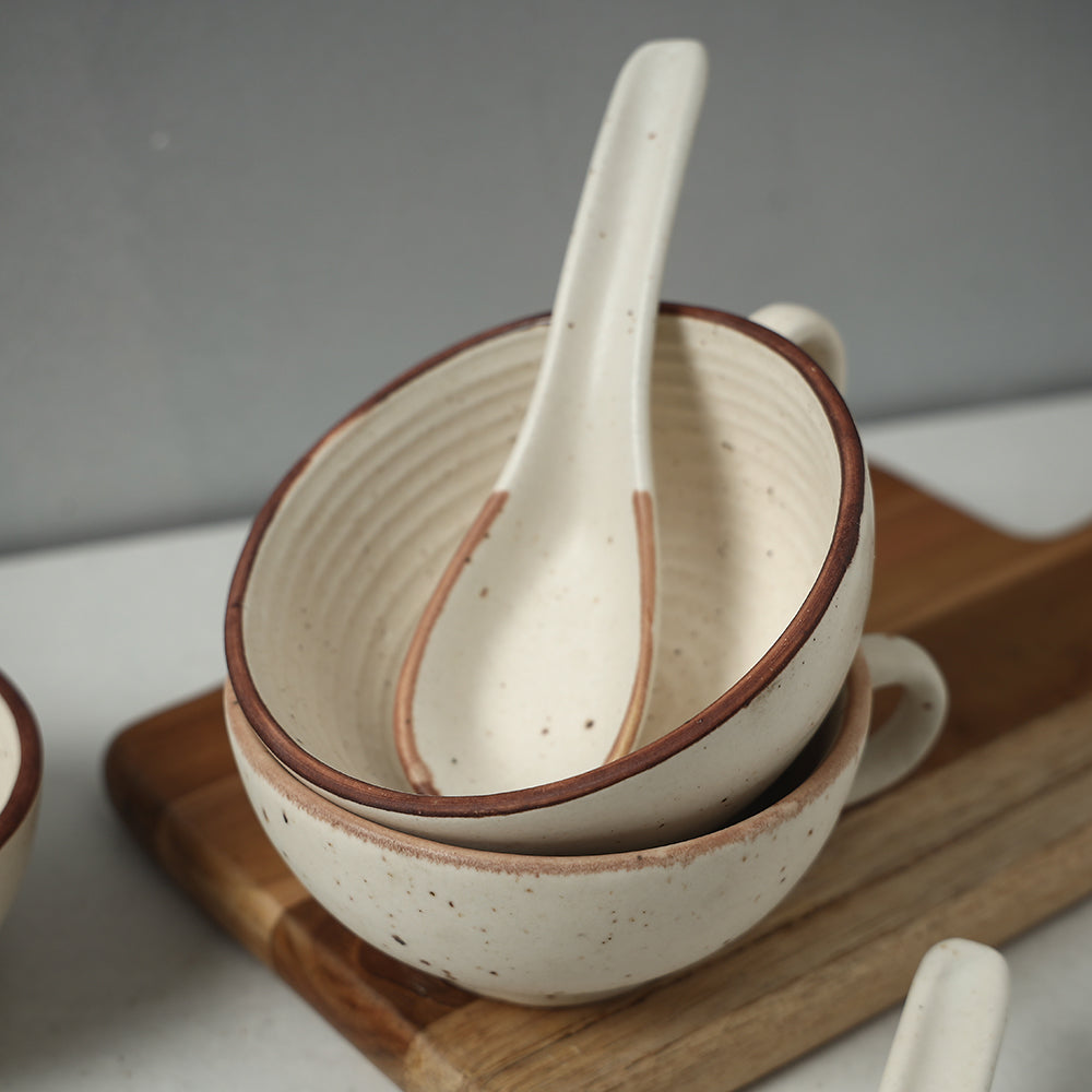 Ceramic Cups with Spoon 