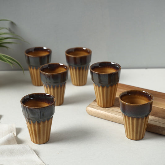 Ceramic Tea Glasses (Set of 6, 150 ml)