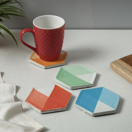 Hexagonal Ceramic Coaster (Set of 4)