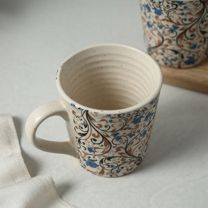 Ceramic Flower Printed Mugs (Set of 2)