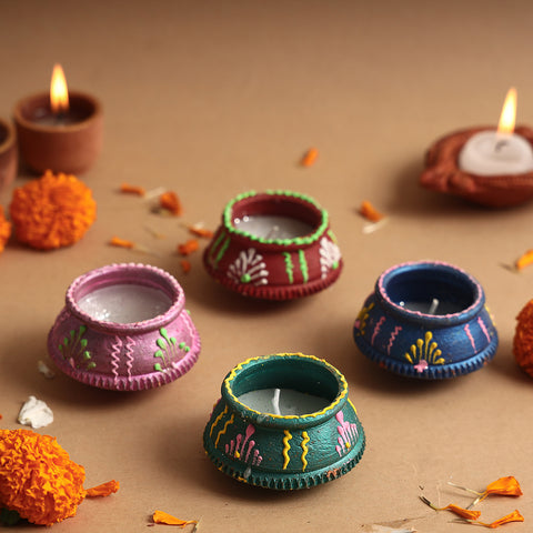 wax filled diyas set