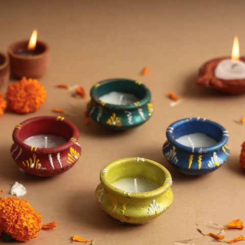 wax filled diyas set