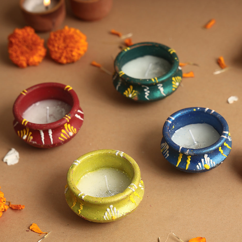 wax filled diyas set