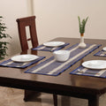 Blue Madur Grass Table Runner with Table Mat Set
