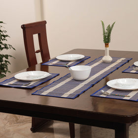 Blue Madur Grass Table Runner with Table Mat Set