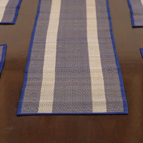 Blue Madur Grass Table Runner with Table Mat Set