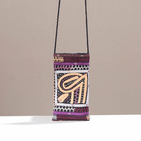 Multicolor Kutch Dhebariya Qatab Hand Embroidery Sling Dori Mobile Pouch 