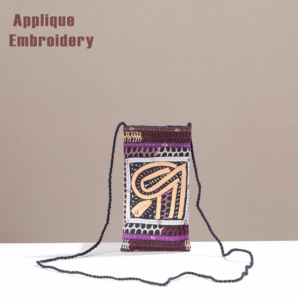 embroidery mobile sling pouch