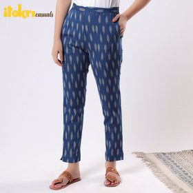  iTokri Casuals - Pochampally Ikat Cotton Tapered Casual Pant for Women Online at iTokri.com