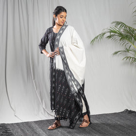  Pochampally Ikat Weave Cotton Kurta with Palazzo & Dupatta Set 