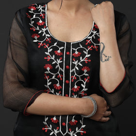 Buy Kota Doria Embroidery Silk Kurta with Palazzo & Dupatta Set Online at iTokri.com