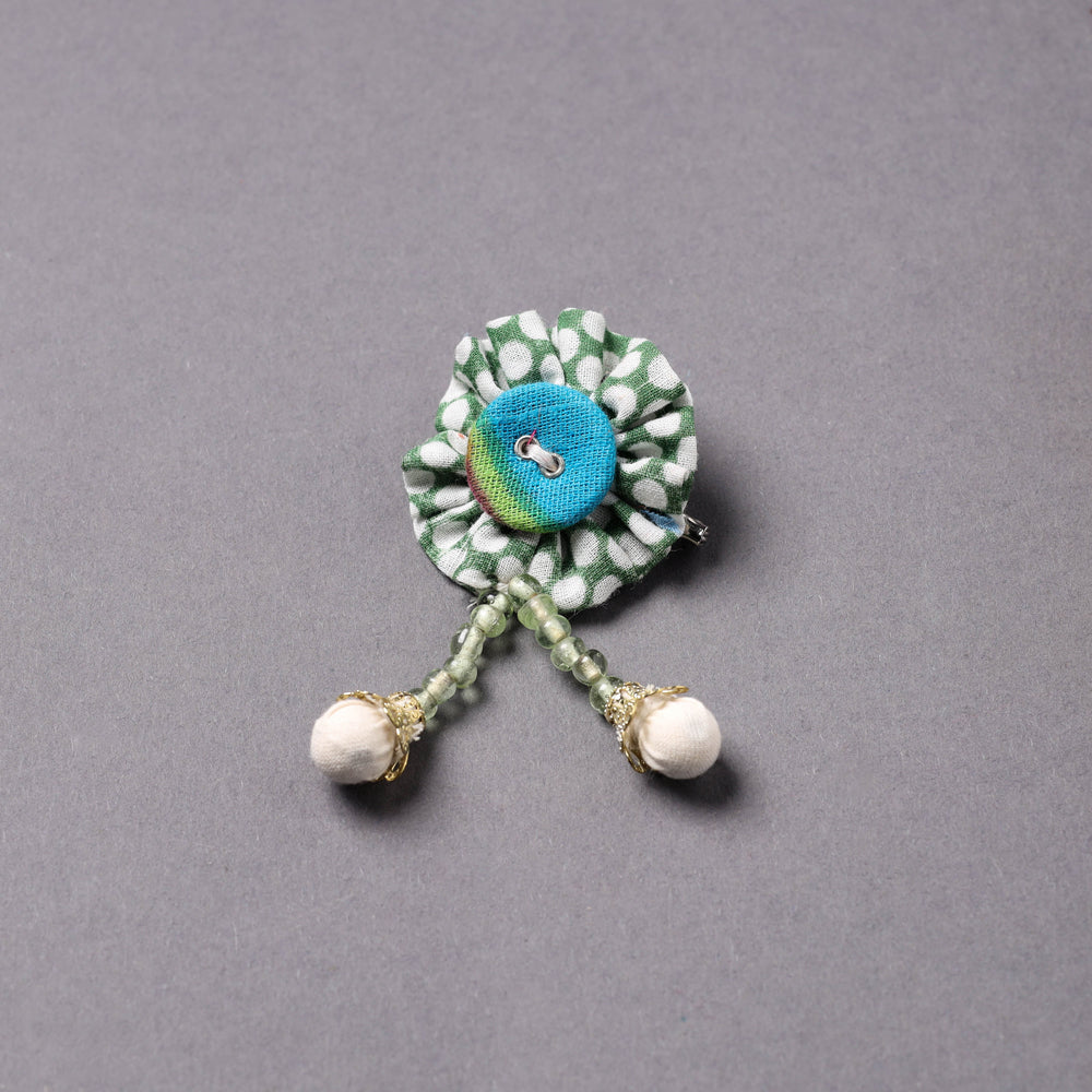 Handmade Beadwork Flower Brooch/Saree Pin