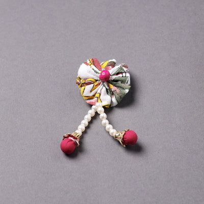 Handmade Beadwork Flower Brooch/Saree Pin