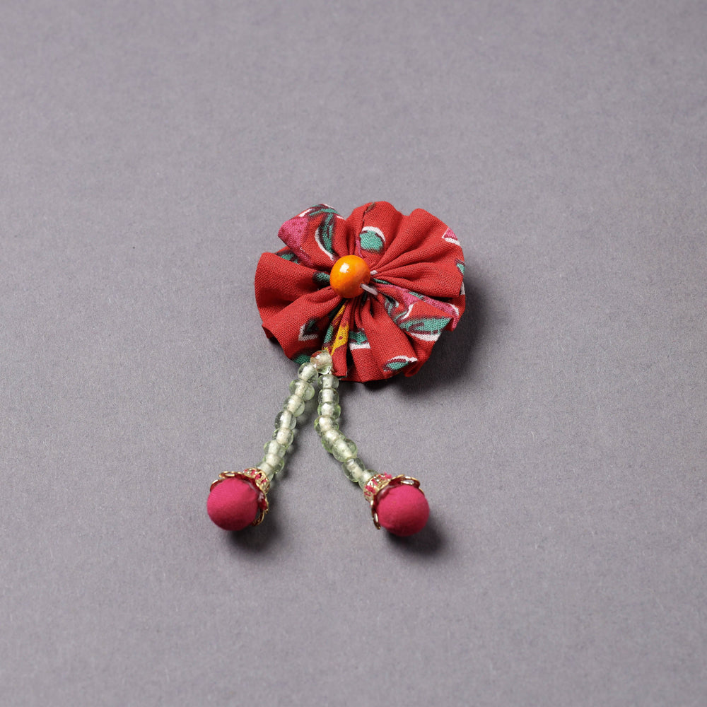 Handmade Beadwork Flower Brooch/Saree Pin